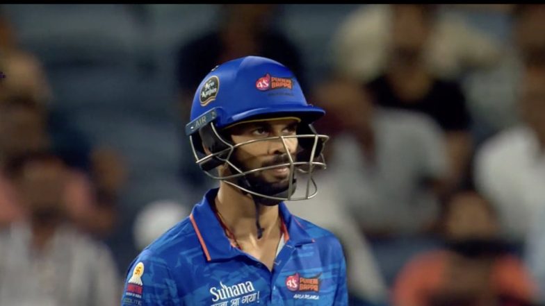 Ruturaj Gaikwad, MPL 2023: पत्नीच्या नंबरची जर्सी घालून ऋतुराज गायकवाड उतरला मैदानात, 5 षटकारांच्या जोरावर ठोकल्या 64 धावा