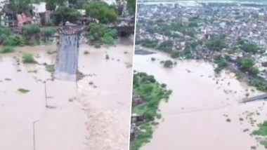 Akola Flood: सततच्या पावसामुळे महाराष्ट्रातील अकोल्यात मोर्णा नदीला पूर, यवतमाळ नंतर अकोल्यात पूरसदृश्य (Watch Video)
