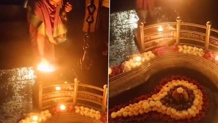 Bhimashankar Aarti: भीमाशंकर येथे पहिल्या श्रावणी सोमवर निमित्त महाआरती, भाविकांनी दर्शनांसाठी केली गर्दी (Watch Video)