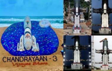 विजयी भव! सुदर्शन पटनायक यांनी Chandrayaan 3 साठी अप्रतिम सँड आर्ट बनवला, 500 स्टीलच्या वाट्यांचा केला वापरल्या