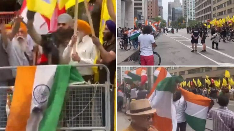 Pro-Khalistan Supporters Protest: कॅनडातील भारतीय वाणिज्य दूतावासाबाहेर खलिस्तानी समर्थकांची निदर्शने, भारतीय समुदायाचे लोकही भारताला देतात पाठिंबा