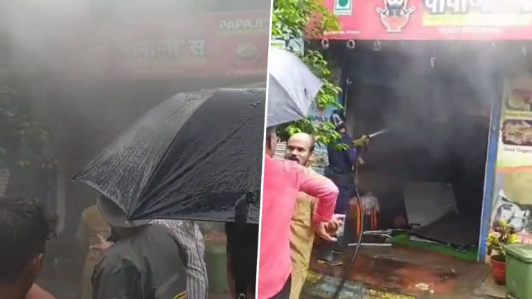 Fire Breaks Out At Fast Food Center In Kopri: कोपरी येथील फास्ट फूड सेंटरला आग; कोणतीही जीवितहानी झाली नाही, Watch Video