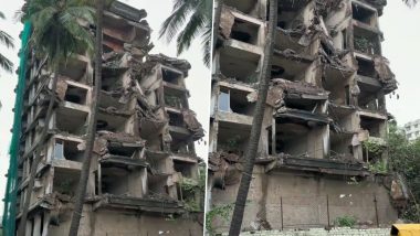 Building Collapses In Bandra: वांद्रे येथील कार्टर रोडवर 12 मजली इमारतीचा अर्धा भाग कोसळला; कोणतीही जीवितहानी झाली नाही, Watch Video