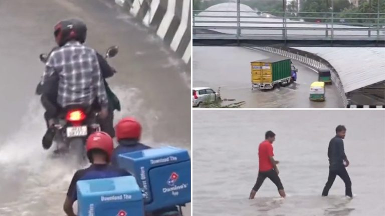 Gurugram Waterlogging: जोरदार पावसाने गुरुग्राम परिसरात रस्त्यावर पाणी; गाड्या चालवताना करावी लागते कसरत (Watch Video)