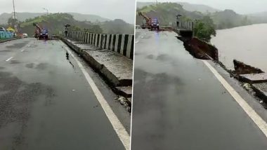 Mahad Service Road Collapse:  मुसळधार पावसामुळे महाड तालुक्यातला सर्व्हिस रोड खचला; जड वाहतूकीचा प्रवास बंद