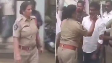 Andhra Pradesh मध्ये Jana Sena Party च्या कार्यकर्त्याला महिला पोलिस ऑफिसरने थोबडवलं; सोशल मीडीयात व्हीडीओ वायरल Watch Video)