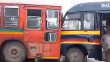 New Mumbai: वाशी परिसरात बेस्टची बस आणि पोलिस व्हॅनची समोरासमोर धडक, चालक जखमी; Watch Video