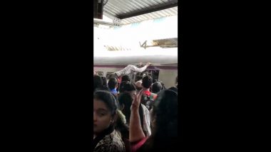 मुंबई लोकल ट्रेनमध्ये प्रवासी लटकला, हवेत तरंगला, व्हिडिओ व्हायरल
