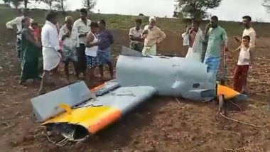 DRDO Tapas Drone Uav Crashes: डीआरडीओचे तापस ड्रोन चाचणी उड्डाण दरम्यान कोसळले, Watch Video
