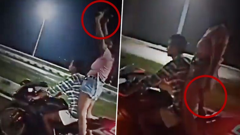 Viral Video: हाय-स्पीड बाईकवर उभं राहून तरुणीने पाटण्याच्या मरीन ड्राईव्हजवळ हातात पिस्तूल घेऊन बनवलं रील, पहा व्हायरल व्हिडिओ
