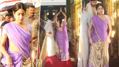 Janhvi Kapoor ने प्रियकर Shikhar Pahariya सोबत तिरुमलाच्या वेंकटेश्वर मंदिरात घेतलं दर्शन, Watch Video