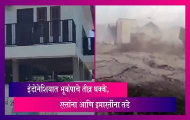 Indonesia Earthquake: भूकंपाच्या तीव्र धक्क्याने इंडोनेशिया हादरले, रस्तांना आणि इमारतींना तडे