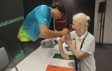 Neeraj Chopra Viral Photo: निरज चोप्रा याने दाखवला भारतीय तिरंग्याबद्दल आदर, पाहा फोटो