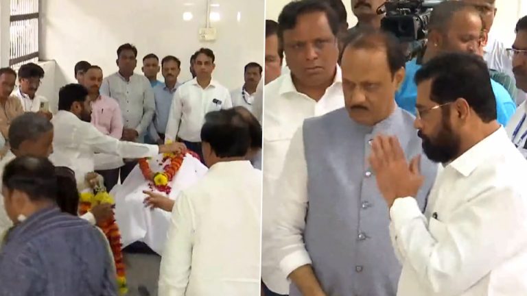 Nitin Desai Funeral: कलादिग्दर्शक नितीन देसाई यांच्या पार्थिवाचं CM Eknath Shinde, Deputy CM Ajit Pawar यांनी जे जे रूग्णालयात घेतलं अंतिम दर्शन