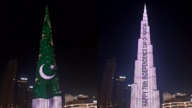 Burj Khalifa वर 76व्या स्वातंत्र्यदिनी पाकिस्तान च्या झेंड्याची रोषणाई खरंच झाली का? पहा भडकलेल्या पाकिस्तानी नागरिकांच्या 'वायरल व्हिडिओ' नंतर बुर्ज खलिफा ने शेअर केलेला व्हिडिओ