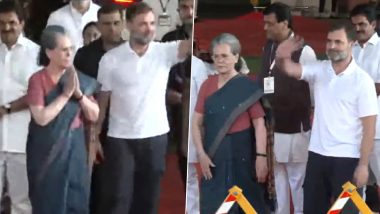 INDIA bloc in Mumbai for Third Meet: मुंबईत कॉंग्रेस कडून Sonia Gandhi, Rahul Gandhi यांच्या स्वागताला ढोल ताशा (Watch Video)