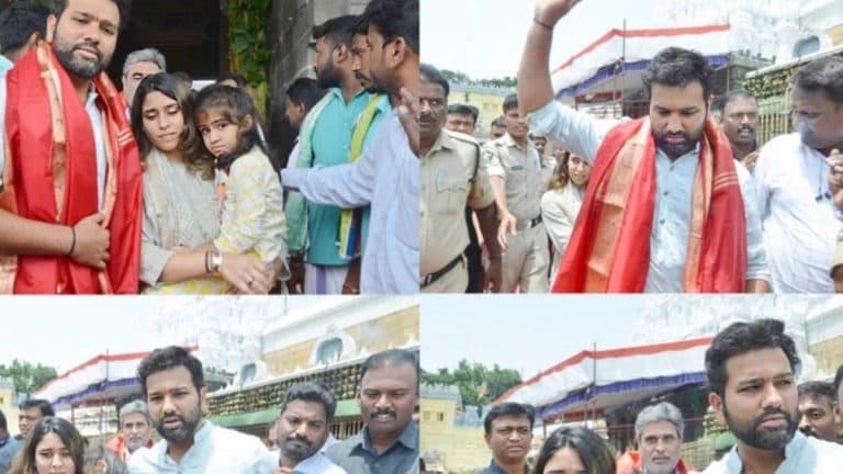 Rohit Sharma Visits Tirupati Balaji Temple: आशिया चषकापूर्वी रोहित शर्माने कुटुंबासह तिरुपती बालाजी मंदिराला दिली भेट, पहा व्हिडिओ