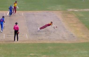 What a Catch! Roston Chase ने लावली पूर्ण ताकद, हवेत उडताना टिपला अप्रतिम झेल (Watch Video)