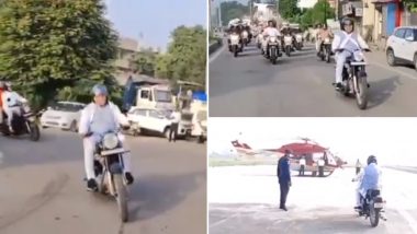 Haryana CM Manohar lal Khattar: हरियाणाच्या मुख्यमंत्र्याची बुलेटवरुन सवारी,  'कार फ्री डे'चा केला प्रचार