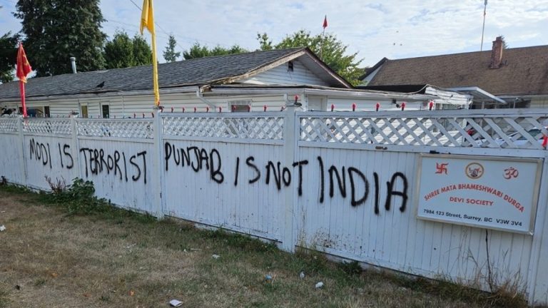 Canada: कोलंबियातील आणखी एका हिंदू मंदिराची तोडफोड; भींतीवर लिहलं 'पंजाब इज नॉट इंडिया', Watch Video