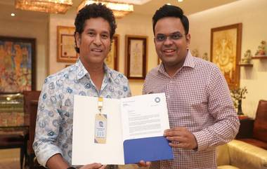 World Cup 2023 Golden Ticket: BCCI चे सचिव जय शाह यांनी Sachin Tendulkar ला दिलं आयसीसी क्रिकेट विश्वचषकासाठी गोल्डन तिकीट