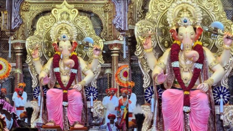Lalbaugcha Raja 2023 Photo: गणेश चतुर्थीच्या आधी घडले मुंबईतील प्रसिद्ध लालबागच्या राजाचे दर्शन; पहा बाप्पांच्या मूर्तीची पहिली झलक