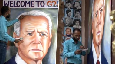 G20 Summit: भारतात जी 20 समिटच्या निमित्ताने येणार्‍या US President Joe Biden साठी चाहत्याने साकारलं हॅन्ड मेड पेंटिंग (Watch Video)