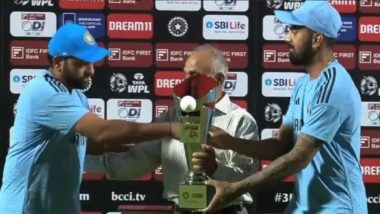Rohit Sharma Trophy KL Rahul: सामन्यानंतर रोहित शर्माने जिंकली मने, केएल राहुलच्या हातून ट्रॉफी न घेता त्याला दिला सन्मान, पहा व्हिडिओ