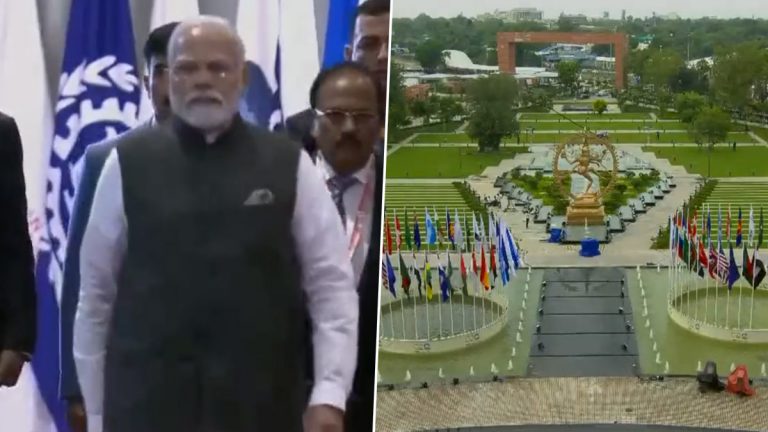 PM Modi Grand Entry In G20 Summit: भारताचे पंतप्रधान नरेंद्र मोदी शिखर परिषदेत सहभागी होण्यासाठी  Bharat Mandapam वर दाखल