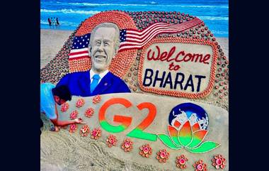 G20 Summit: अमेरिकन राष्ट्राध्यक्ष Joe Biden च्या स्वागताला भारत सज्ज; वाळूशिल्पकार Sudarsan Pattnaik यांनी साकारलं खास वाळूशिल्प