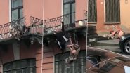 Fighting Couple Video: भांडण करताना जोडपे तिसऱ्या मजल्यावरून पडले, अपघाताचा व्हिडिओ व्हायरल