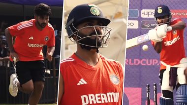 ICC Cricket World Cup 2023: ऑस्ट्रेलियाविरुद्ध मैदानात उतरण्यापूर्वी भारतीय संघाने नेटमध्ये गाळला घाम, आयसीसीने व्हिडिओ केला शेअर