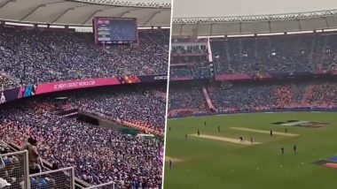 IND vs PAK World Cup 2023: नरेंद्र मोदी स्टेडियम 'जय श्री राम'च्या सुरांनी दुमदुमले, चाहत्यांनी टीम इंडियाचा केला खास जल्लोष (Watch Video)