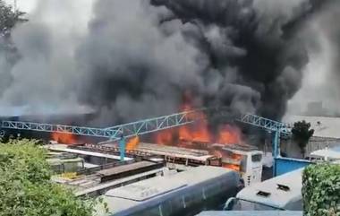 Bengaluru Fire News: बेंगळूरूमधील वीरभद्रनगर येथील बस डेपोला भीषण आग, 5 ते 6 वाहनं जळून खाक