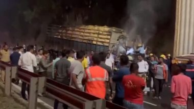 Pune Accident Video: पुणे-बेंगळुरू महामार्गावर भीषण अपघात, ट्रकला आग, चार ठार, दोन जखमी