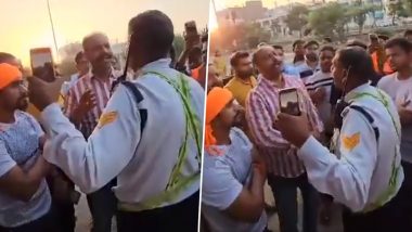 Ghaziabad: 'जय माता दी' स्टिकर असलेल्या वाहनाला दंड ठोठावल्याने हिंदू गटाकडून वाहतूक पोलिसाला मारहाण, Watch Video