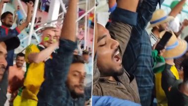 Ganpati Bappa Morya By Australian Fan: ऑस्ट्रेलियन फॅनचा Ekana Stadium वर 'गणपती बाप्पा मोरया' चा जयघोष  (Watch Video)