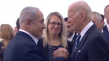Joe Biden arrives in Tel Aviv: Israel-Hamas संघर्षादरम्यान अमेरिकेचे राष्ट्राध्यक्ष Tel Aviv मध्ये दाखल (Watch Video)