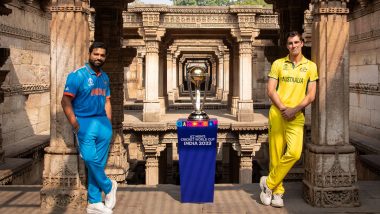 IND vs AUS Final, World Cup 2023: अंतिम सामन्यापुर्वी रोहित-कमिन्सने ट्रॉफीबरोबर ऐतिहासिक ठिकाणी केले फोटोसेशन