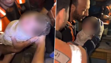 Newborn Palestinian Baby Girl Rescue Video: इस्रायलने पॅलेस्टाईनवर केलेल्या बॉम्बहल्ल्याच्या 37 दिवसांनंतर नवजात मुलीची ढिगाऱ्यातून सुटका; पहा व्हायरल व्हिडिओ