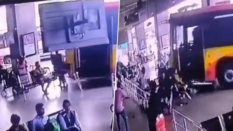 Bus Accident Video: विजयवाडा डेपोत अनियंत्रित झालेली बस घुसली थेट वेटिंग लॉंजमध्ये, 3 प्रवाशांचा चिरडून मृत्यू; थरारक घटना CCTV मध्ये कैद