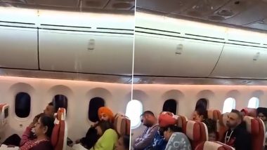 Water leakage in Air India Flight Viral Video: एअर इंडियाच्या विमानात ओव्हरहेड बिन मधून पाणी गळती; व्हिडिओ वायरल (Watch Video)