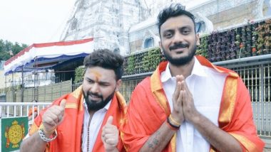 Rishabh Pant आणि Akshar Patel पोहचले तिरुपती बालाजी मंदिरात, दर्शनानंतर चाहत्यांसोबत काढले फोटो (Watch Video)