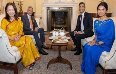 S Jaishankar Meets Rishi Sunak on Diwali: परराष्ट्रमंत्री जयशंकर यांनी घेतली ऋषी सुनक यांची भेट; दिवाळी गिफ्ट म्हणून दिली विराट कोहलीची स्वाक्षरी असलेली बॅट