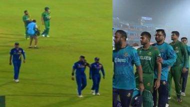 SL Players Refuse to Shake Hands with BAN Players: बांगलादेशविरुद्धच्या सामन्यातील पराभवानंतर श्रीलंकेच्या खेळाडूंनी हस्तांदोलन करण्यास नकार दिला, Angelo Mathews ला आऊट दिल्याने संघ संतप्त, पाहा व्हायरल व्हिडिओ (Video)