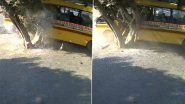 Pune- School Bus Accident Video: चालकाचं नियत्रंण सुटल्याने स्कूल बस झाडावर आदळली, विद्यार्थी जखमी, पुण्यातील घटना कॅमेरात कैद