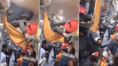 Viral Video: ट्रेनमध्ये जागा न मिळाल्याने तरुणाने केलं जुगाड; पण पुढे काय झालं? पहा व्हिडिओ