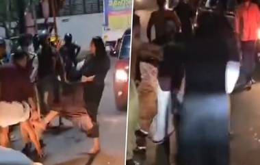 Drunk Woman Assaulting Cop Video: मद्यधुंद अवस्थेत असलेल्या महिलेचा पोलिसांवर आणि स्थानिकांवर हल्ला, पाहा व्हिडिओ