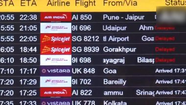 Delhi Weather Update: दिल्लीच्या IGI विमानतळावर दाट धुके आणि कमी दृश्यमानतेमुळे विमान वाहतूक विलंबाने  (व्हिडिओ पहा)