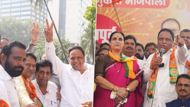 BJP Celebrates In Mumbai: विधानसभा निवडणूकांमधील 'भाजपा' च्या यशाचं सेलिब्रेशन मुंबई मध्येही! (View Pics)